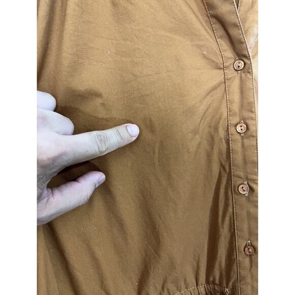 Boho Chic Avant Garde Cottagecore Lagenlook Tiered Dress M Art Terracotta Brown - Picture 3 of 16